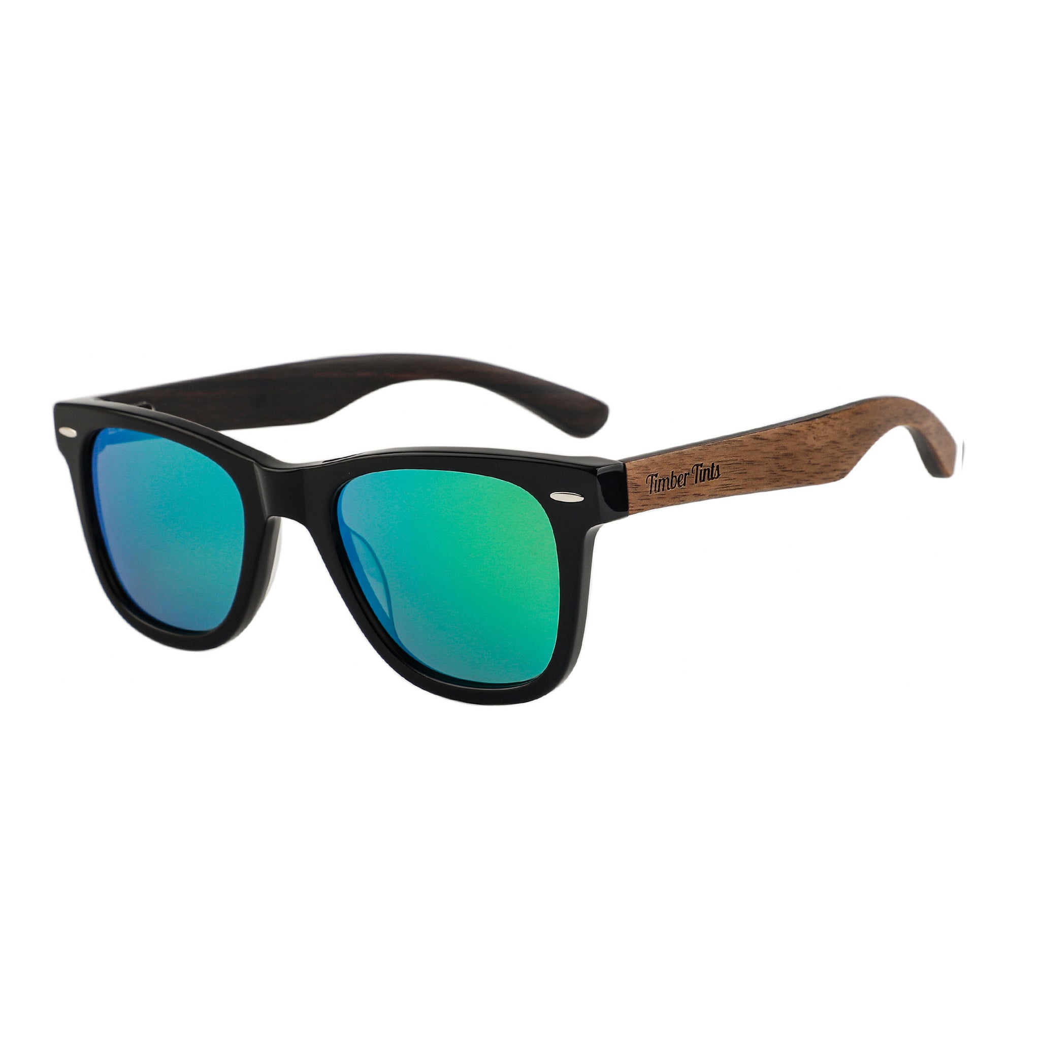 Explorer - Walnut Wood & Green Mirror Lenses