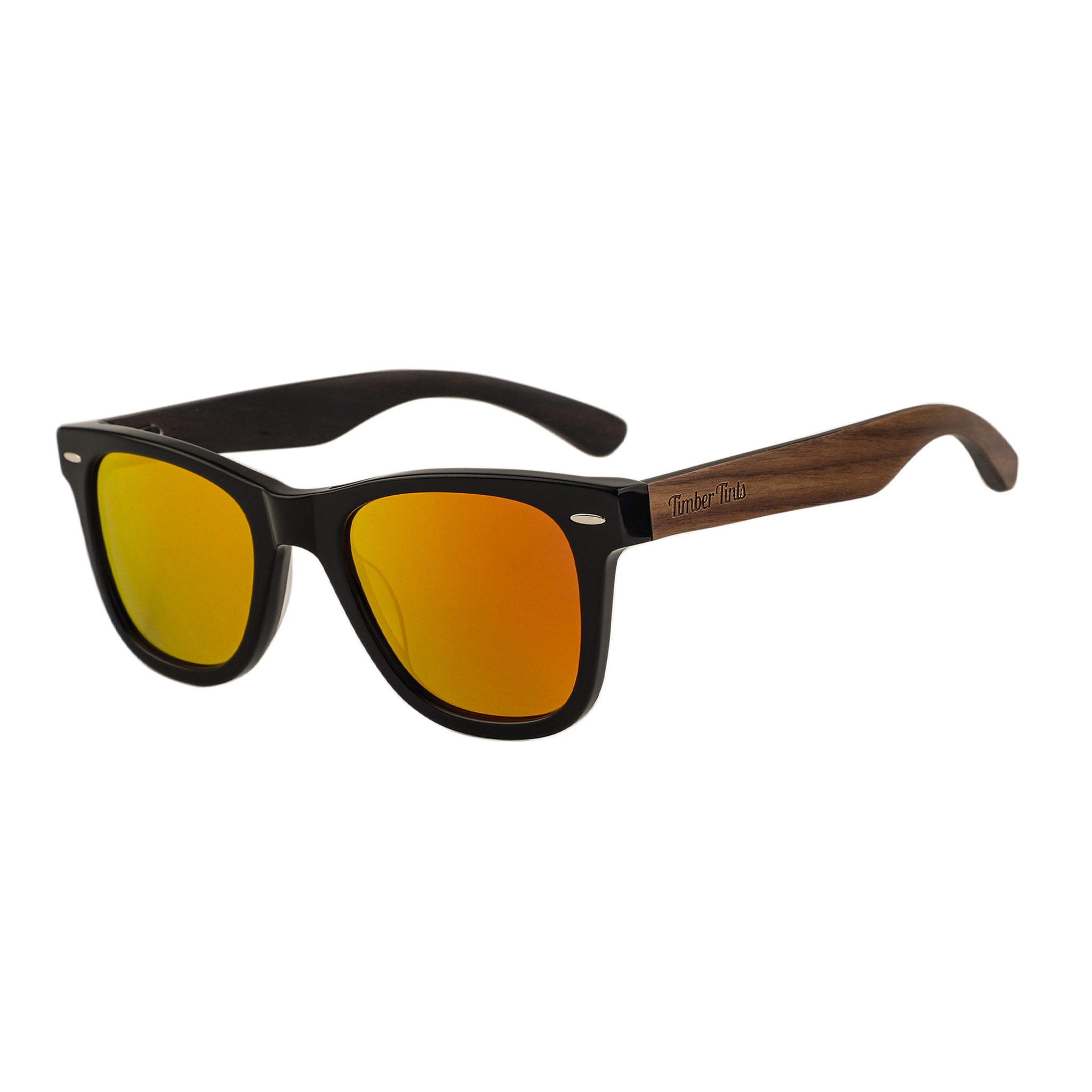 Explorer - Walnut Wood & Red Mirror Lenses