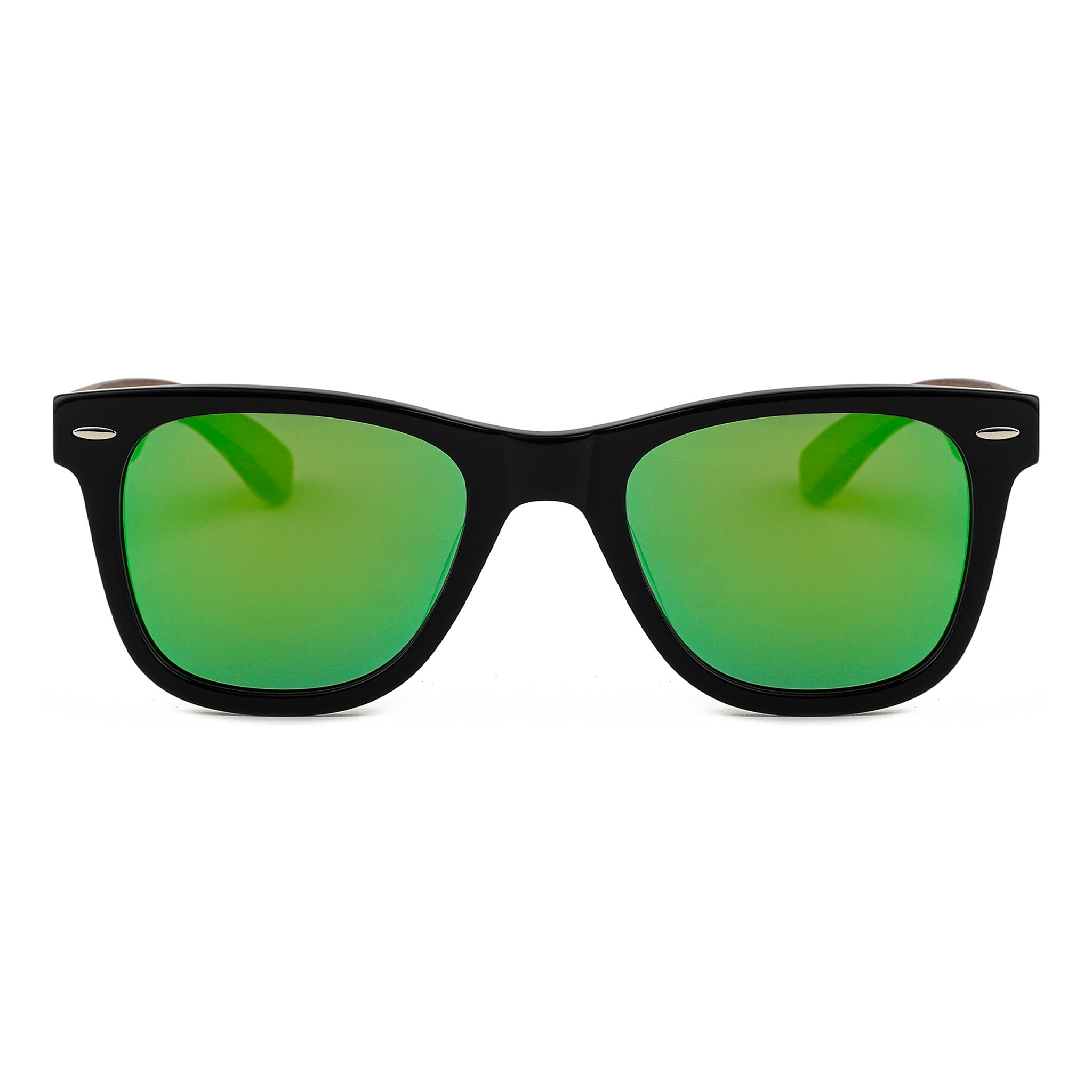Explorer - Zebra Wood & Green Mirror Lenses
