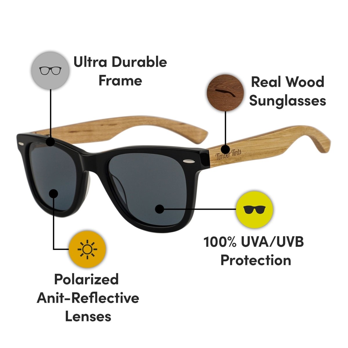 Timber Tints | Explorer - Bamboo Wood & Gray Lenses