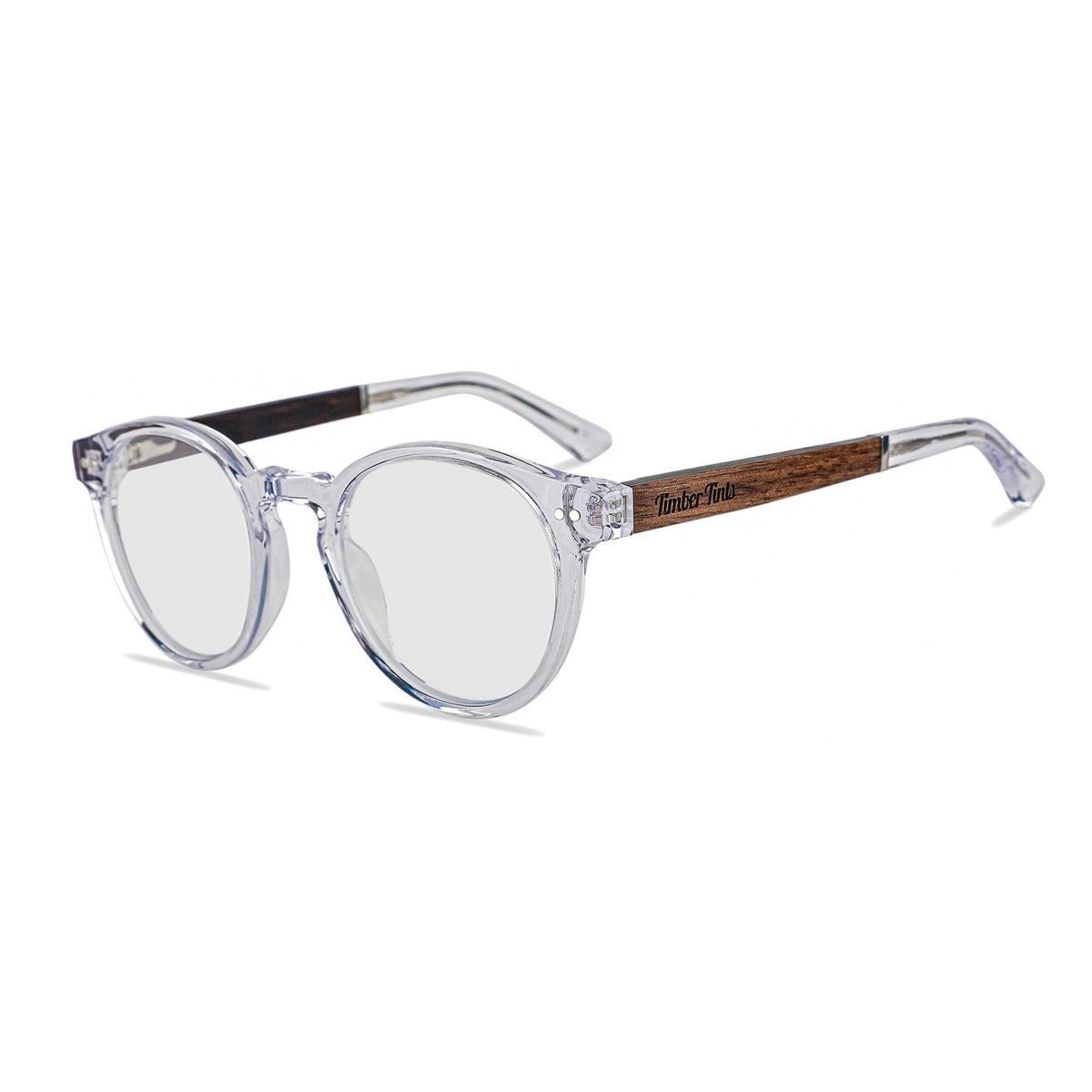 Timber Tints | Midtown Clear - Walnut Wood Blue Light Glasses