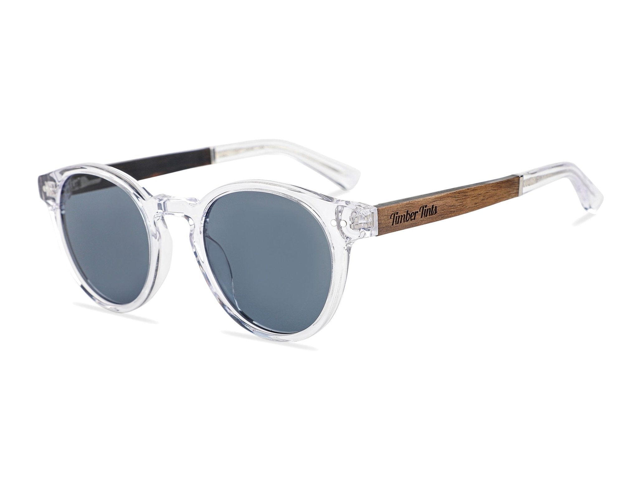 Midtown Clear - Walnut Wood & Gray Lenses | Timber Tints