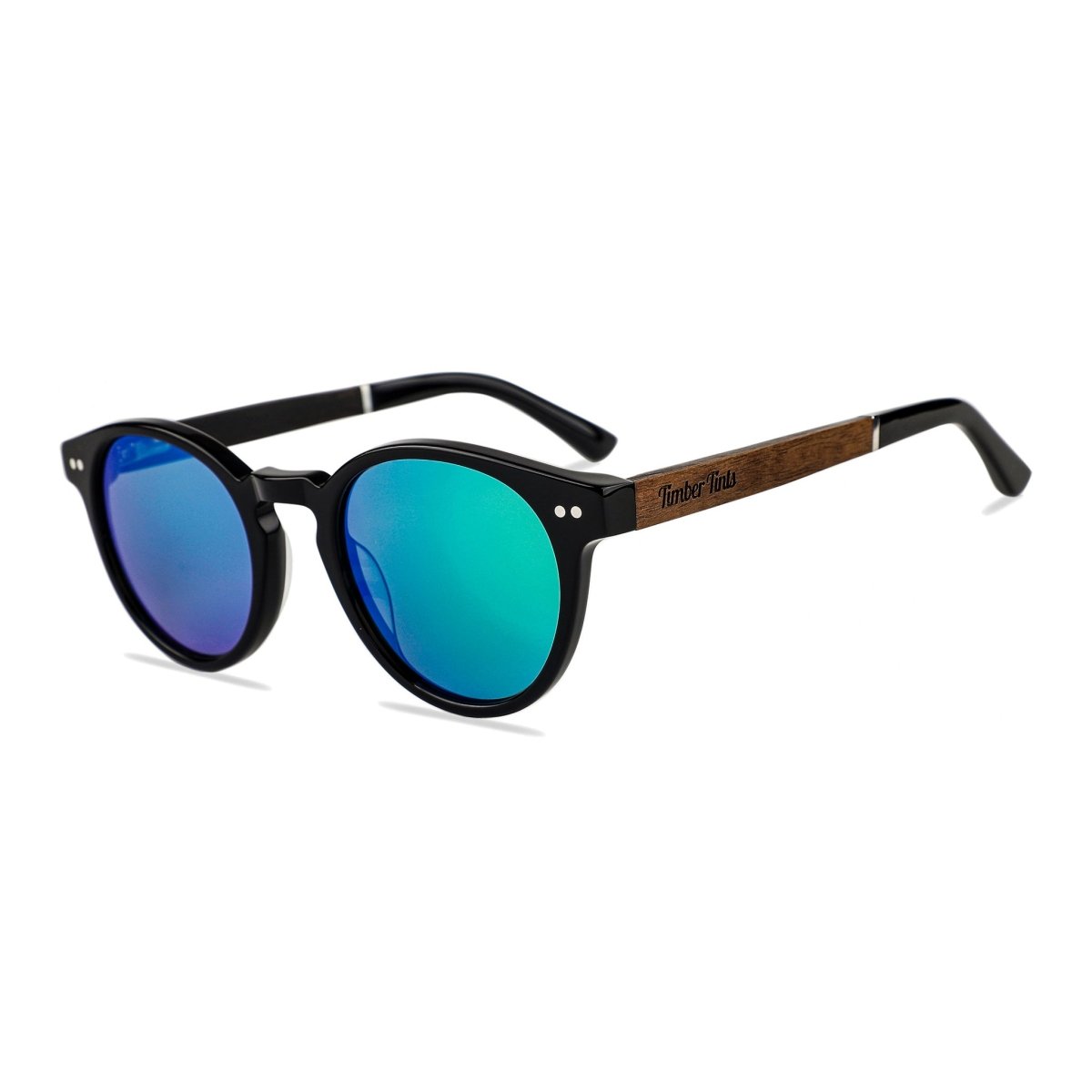 Timber Tints | Midtown - Walnut Wood & Green Mirror Lenses